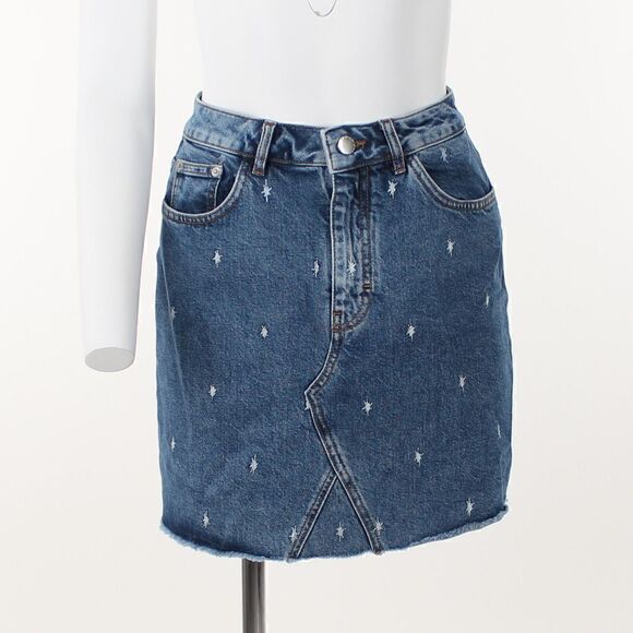 Maje Jianki Embroidered Denim Mini Skirt - Picture 2 of 5